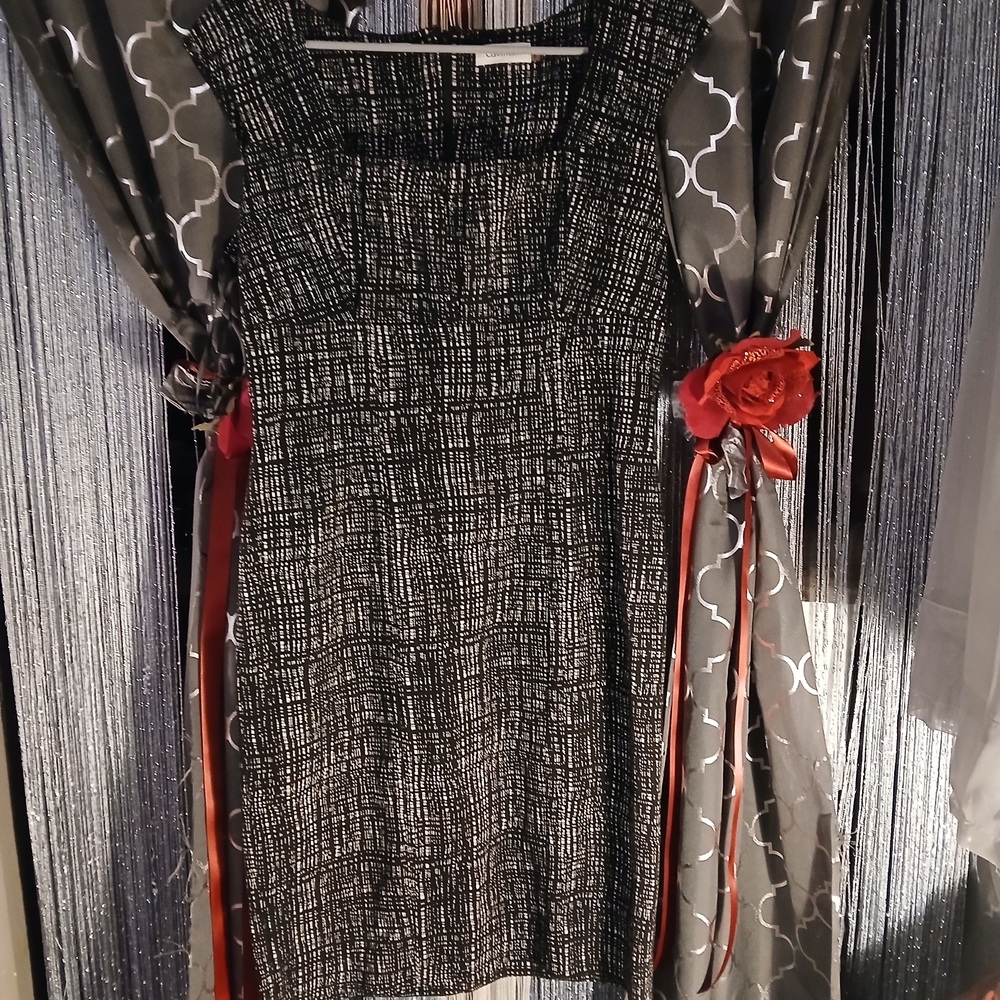 Calvin Klein Black and White Patterned Mini Dress